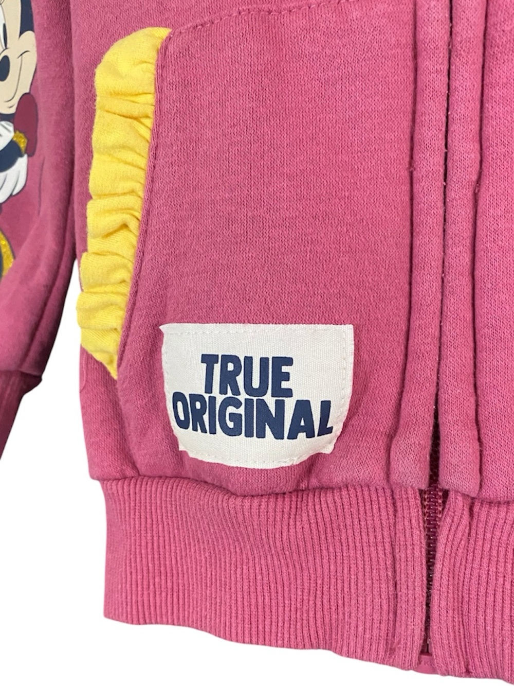 Disney Junior Minnie Mouse Pink Ruffle Zip Up Sweatshirt With Ears Size 4T - Picture 5 of 10